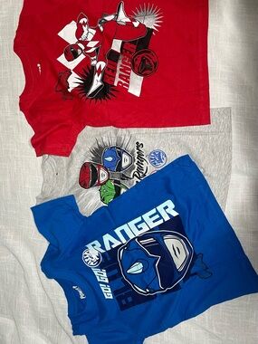 Power Rangers Graphic Tee - Red, Blue & Gray Options